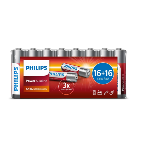 Philips AA baterije 1,5 V Power Alkaline, 32 kos