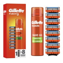 Gillette Głowice wymienne 8 szt. + żel do goleniaFusion5