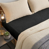 4Home Frottee-Bettlaken Ideal Schwarz, 160 x 200  cm