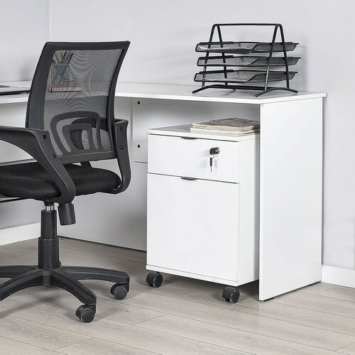 White wheeled chest of drawers