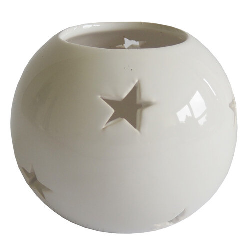 StarDeco Dekoratívny svietnik Hviezdičky biela, 10 cm