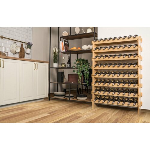 Raftier de vin din bambus G21, 72 sticle