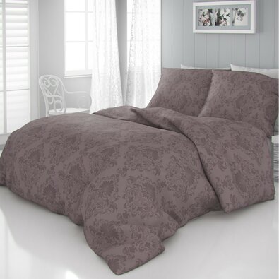 Lenjerie pat satin Elegance maro, 220 x 200 cm, 2 buc. 70 x 90 cm