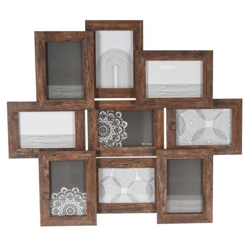 Fotorahmen Woody, 58,3 x 51 x 2,4 cm, 9 Bilder 10 x 15 cm, MDF