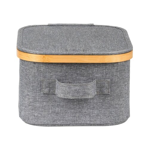 Cutie de depozitare G21 24 x 30 x 15 cm, dinbambus cu capac, gri