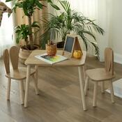 Set pentru copii cu măsuță și 2 scaune Bunny TwoChair Set - Brown