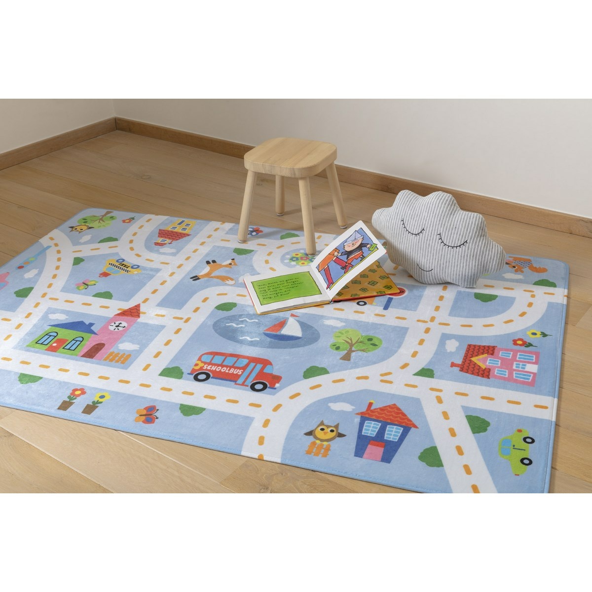 Covor copii Ultra Soft Kids Play blue, 90 x 130 cm