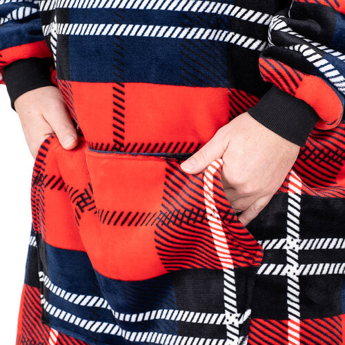 4Home Bluza z barankiem mikroplusz Krata, uni L męska