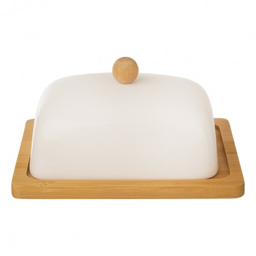 Orion porcelanska maslenka bambus WHITELINE, 16,5x 12,5 cm