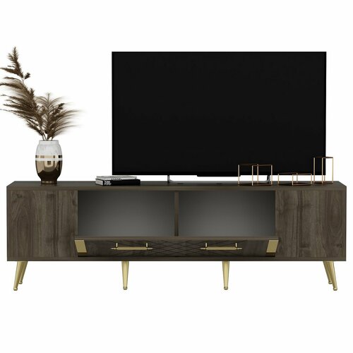 Televizní stolek Detas Walnut and Gold