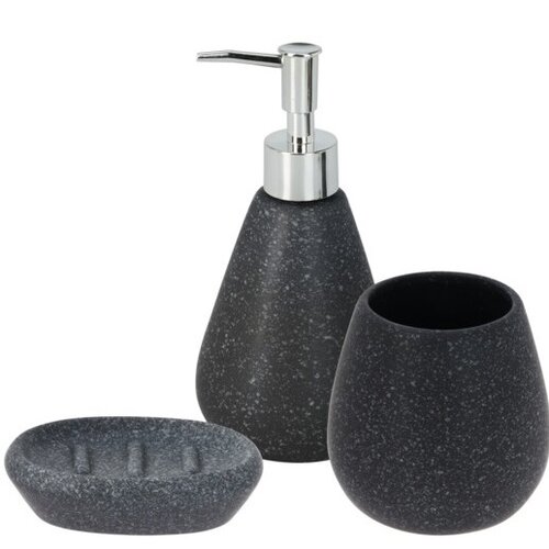 Dolomit fürdőszobai szett, 3 db, fekete