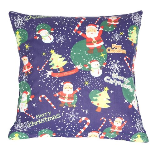 Bellatex Dekokissenbezug Weihnachtsmotivblau, 45 x 45 cm