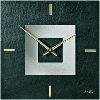 AMS 9525 designerski zegar ścienny łupkowy, 30 cm