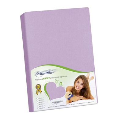 Bellatex Jersey prestieradlo Kamilka fialová, 140 x 200 cm