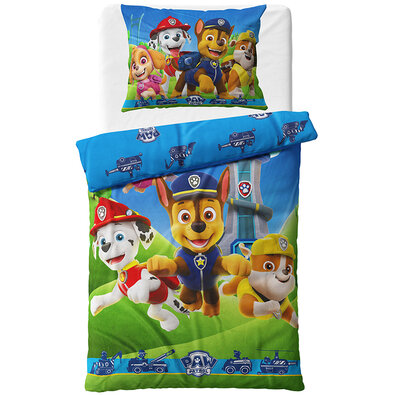 Carbotex Lenjerie de pat din microfibră Paw Patrol Running to the Rescue, 140 x 200 cm, 70 x 90 cm