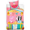 Carbotex Lenjerie de pat pentru copii Pepina Piggy Lemonade Stall, 140 x 200 cm, 70 x 90 cm