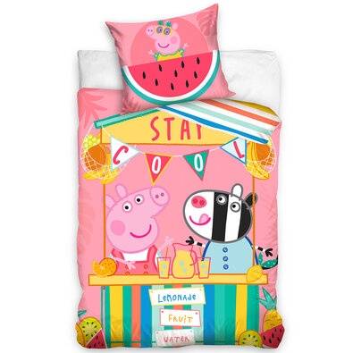 Carbotex Дитяча постільна білизна Pepina Piggy Лимонадний кіоск, 140 х 200 см, 70 х 90 см