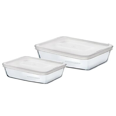Pyrex Set steklenih posod 2 kos, 1,5 l + 2,6 l