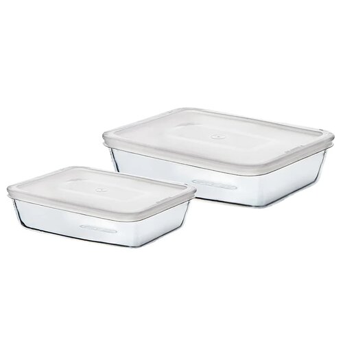 Pyrex 2er Set Glasbehälter, 1,5 l + 2,6 l
