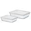 Pyrex Set steklenih posod 2 kos, 1,5 l + 2,6 l