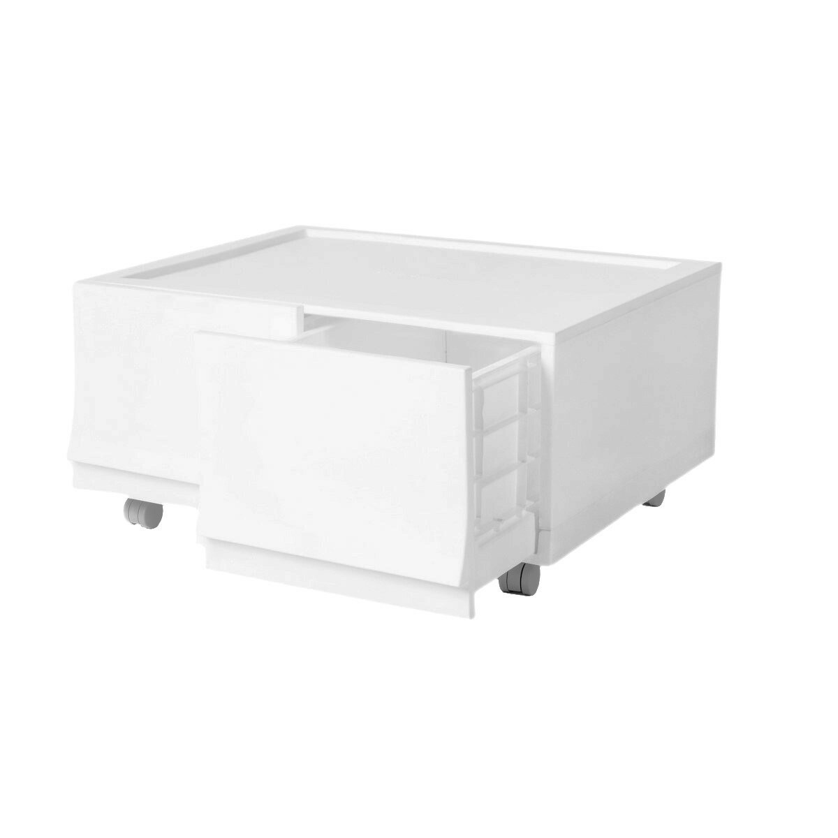 Modułowy pojemnik Wave twin Snow z kółkami 54,6 x43,4 x 22 cm, szeroki - 2 szuflady - kółka