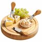 Kesper 58642 Käseschneidebrett mit Besteck Bambus, 23 x 23 x 3,6 cm