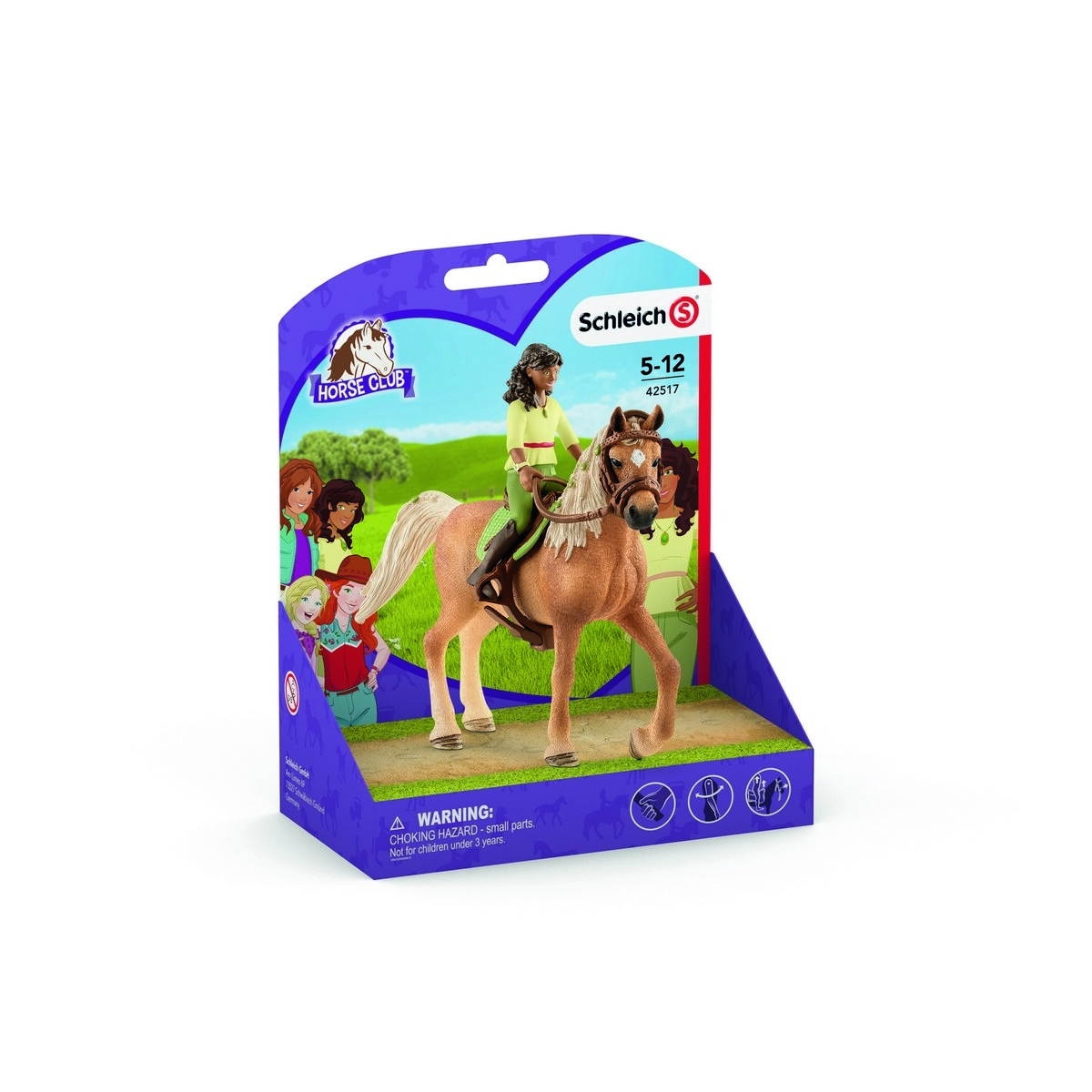 Obrázok Schleich Černovláska Sarah a kůň Mystery (4055744036163)