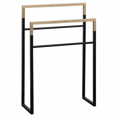 SAPHO Ska308 Ska Handtuchhalter 55 x 80 x 20 cm, schwarz matt/Eiche