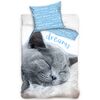 Bavlnené obliečky Mačička - Sweet Dreams blue, 140 x 200 cm, 70 x 90 cm