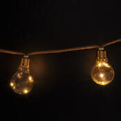 Solight LED dekorativní žárovky na přírodním provazu, 10x žárovka, 30 LED, 180 cm, časovač 3x AA