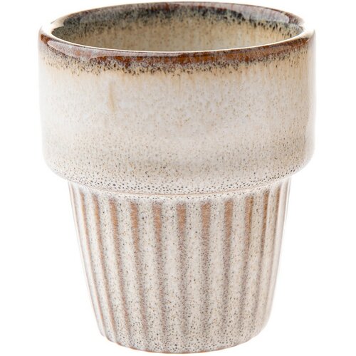 Zestaw 4 ceramicznych kubków Rustik 100 ml, beżowe