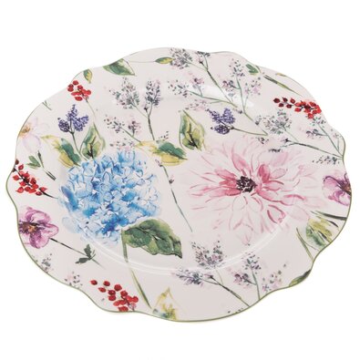 Porcelanasti plitki krožnik Flower Garden, 27 cm
