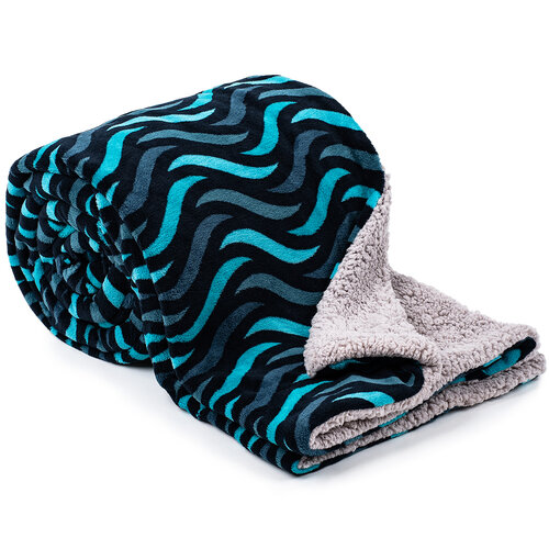 4Home Decke Lammfelloptik Blue Wave, 150 x 200 cm