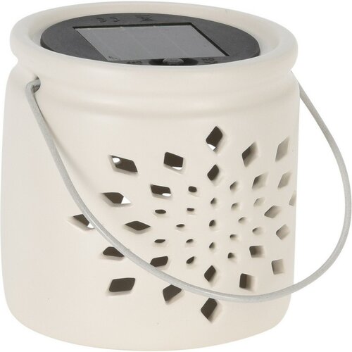 Solárny lampáš Darena sivá, 9,2 x 9 x 11 cm, porcelán