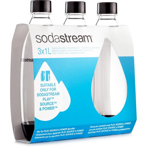 Запобіжник для пляшок SodaStream 3Pack 1 л, чорний