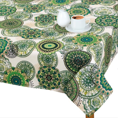 Față de masă Adéla Mandala verde, 120 x 140 cm