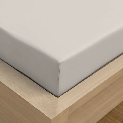 Простирадло Kvalitex Satin на гумці, біле, 80 x 200 см
