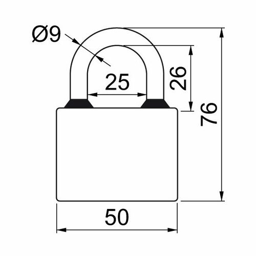 Satz mit 3 Vorhängeschlössern für gemeinsamenVerschluss - "SU" RV.OVAL.52.SET3