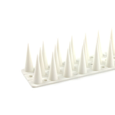 Set de 4 bucăți de vârfuri pentru păsări, din plastic, alb, 44,5 x 3,7 cm