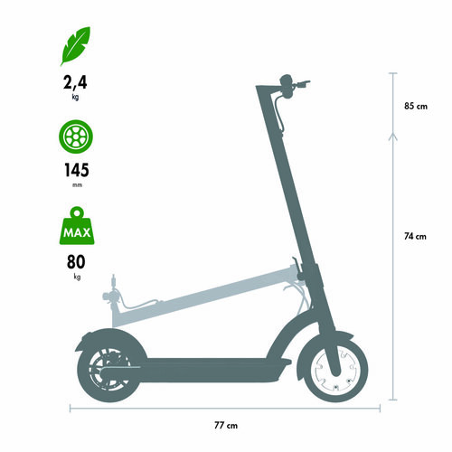 Trotinetă My Hood 505164 pliabilă 145, negru-verde