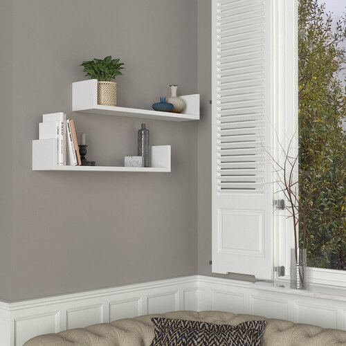 Wandregal Iris White, 2 Stück