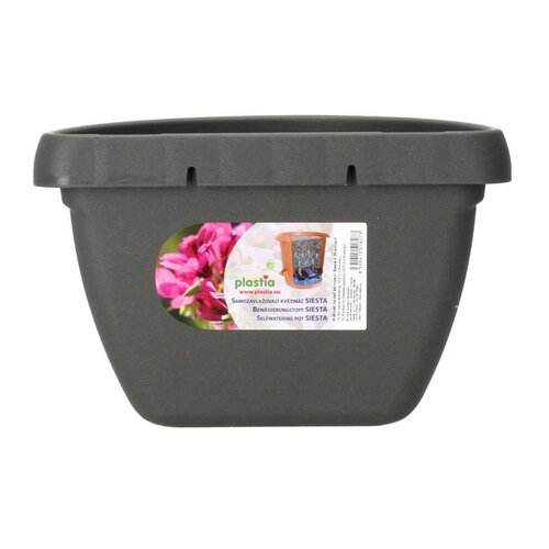 Plastia Samozavlažovací kvetináč na stenu Siesta sivá, 29 cm