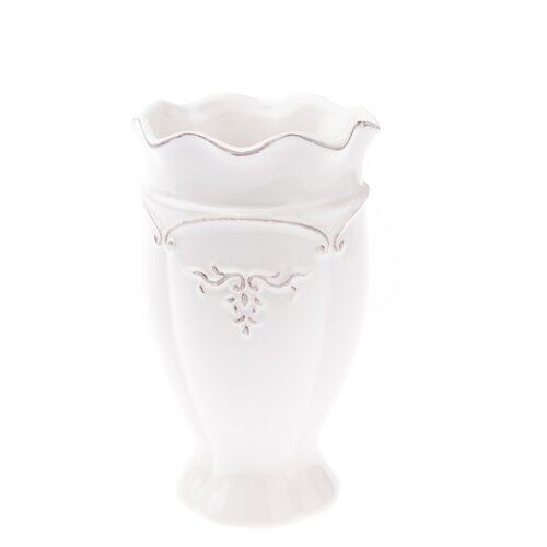 Vază ceramică Vallada, alb, 11 x 18 x 11 cm
