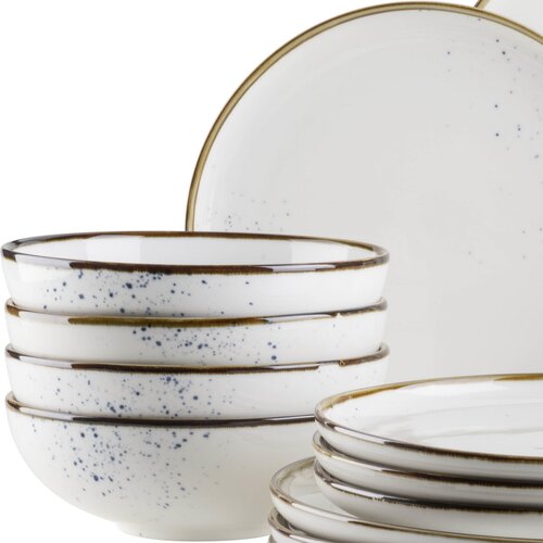 Mäser Set de 16 piese de vase Pintar White cupuncte albastre