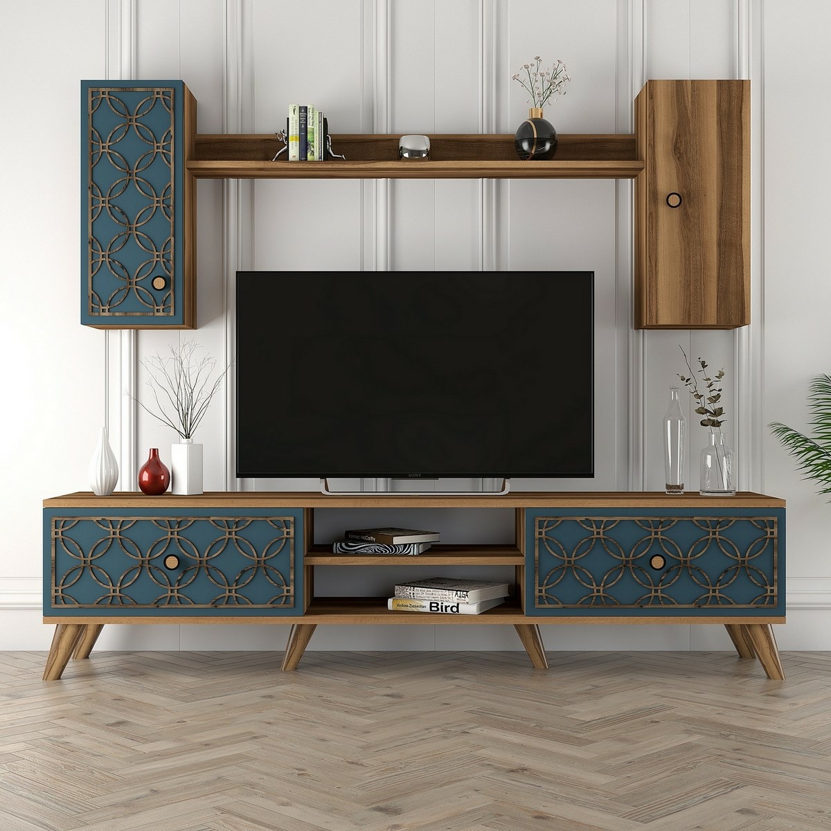 Televízna stena Classe Walnut and Chalcedony