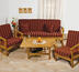 Narzuty kordonek na komplet wypoczynkowy, czerwone, 145 x 200, 2x 65 x 145, 2x 40 x 40 cm