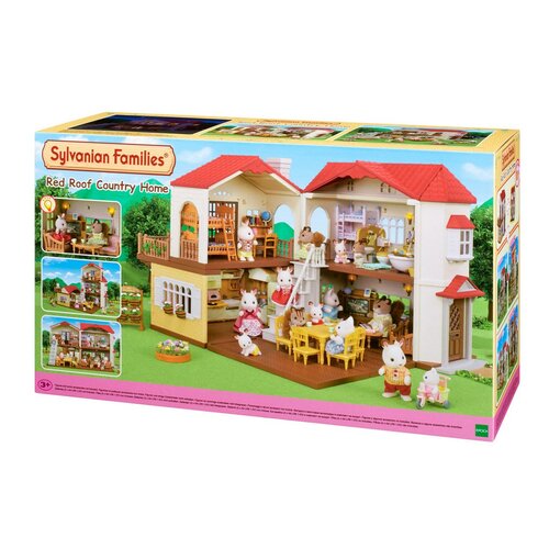 Sylvanian family 5302 Zweistöckiges Haus mit  rotem Dach und Lichtern