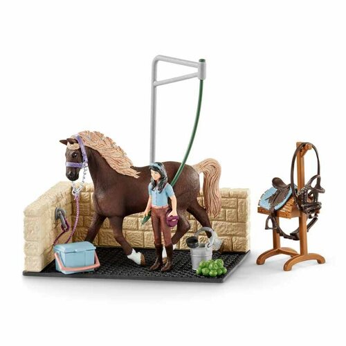 Schleich 42104 - Boxă de spălat, cu accesorii, 24,5 x 19 x 6,6 cm