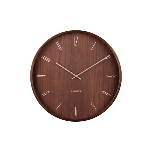 Karlsson 5994DW designové nástěnné hodiny hnědá, pr. 40 cm