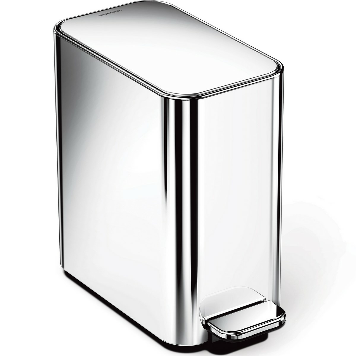 Simplehuman Pedálový úzký odpadkový koš 5 l, nerez lesk